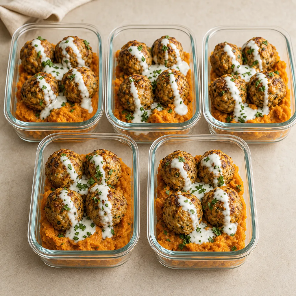 Chicken Meatball Prep Bowls meal prep recipe